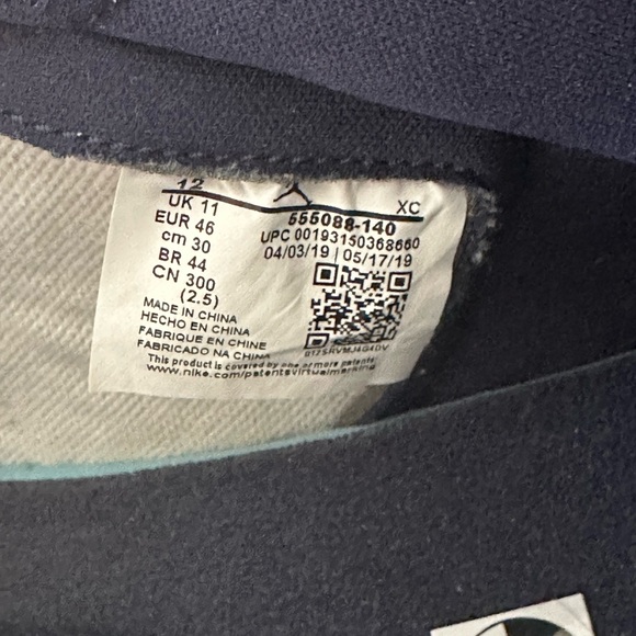 Men\'s Air Jordan 1 Retro High OG Obsidian 555088-140 Sail University Blue Sz 12 main image 12